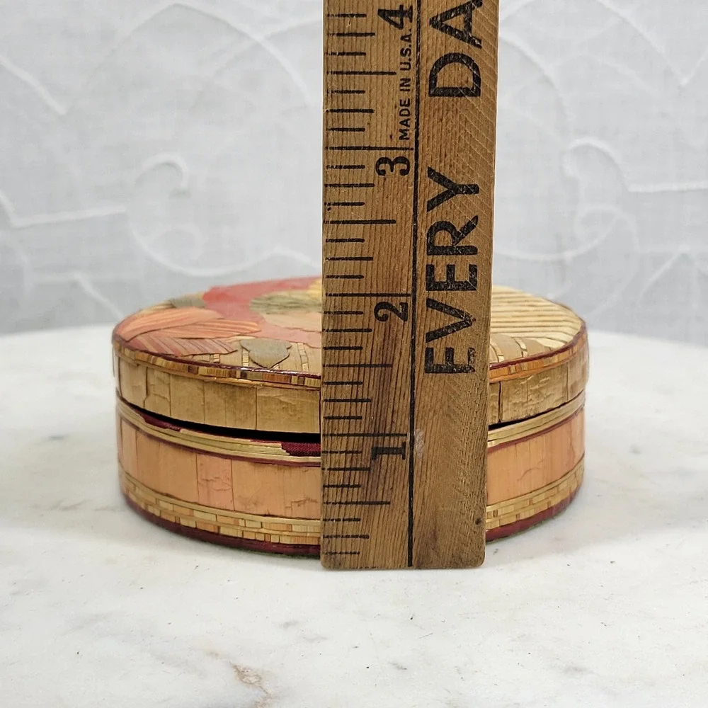 VTG Handmade Straw Bird Jewelry Box 4